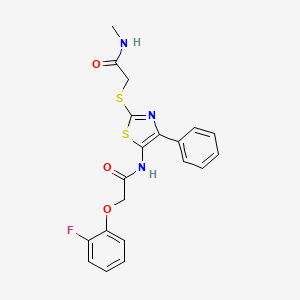 molecular formula C20H18FN3O3S2 B3413797 2-(2-fluorophenoxy)-N-(2-((2-(methylamino)-2-oxoethyl)thio)-4-phenylthiazol-5-yl)acetamide CAS No. 946271-93-8