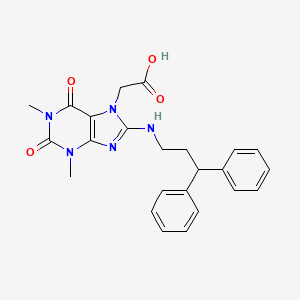 2-(8-((3,3-diphenylpropyl)amino)-1,3-dimethyl-2,6-dioxo-2,3-dihydro-1H-purin-7(6H)-yl)acetic acid