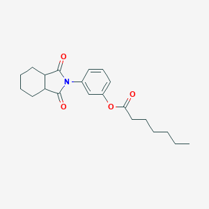 molecular formula C21H27NO4 B341382 3-(1,3-dioxooctahydro-2H-isoindol-2-yl)phenyl heptanoate 