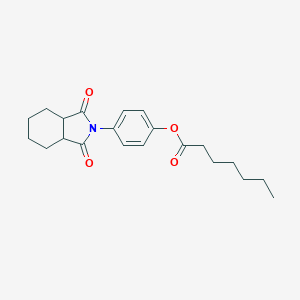 molecular formula C21H27NO4 B341384 4-(1,3-dioxooctahydro-2H-isoindol-2-yl)phenyl heptanoate 