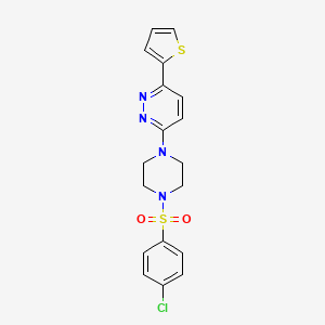 molecular formula C18H17ClN4O2S2 B3413856 3-[4-(4-Chlorobenzenesulfonyl)piperazin-1-yl]-6-(thiophen-2-yl)pyridazine CAS No. 946274-98-2