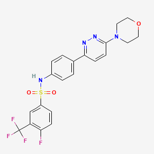 molecular formula C21H18F4N4O3S B3413860 4-fluoro-N-(4-(6-morpholinopyridazin-3-yl)phenyl)-3-(trifluoromethyl)benzenesulfonamide CAS No. 946275-16-7