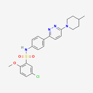 molecular formula C23H25ClN4O3S B3413863 5-chloro-2-methoxy-N-(4-(6-(4-methylpiperidin-1-yl)pyridazin-3-yl)phenyl)benzenesulfonamide CAS No. 946275-25-8
