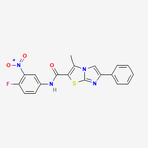 molecular formula C19H13FN4O3S B3413869 N-(4-fluoro-3-nitrophenyl)-3-methyl-6-phenylimidazo[2,1-b]thiazole-2-carboxamide CAS No. 946275-46-3