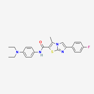 molecular formula C23H23FN4OS B3413876 N-[4-(diethylamino)phenyl]-6-(4-fluorophenyl)-3-methylimidazo[2,1-b][1,3]thiazole-2-carboxamide CAS No. 946275-54-3