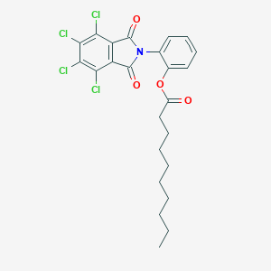 molecular formula C24H23Cl4NO4 B341389 2-(4,5,6,7-tetrachloro-1,3-dioxo-1,3-dihydro-2H-isoindol-2-yl)phenyl decanoate 