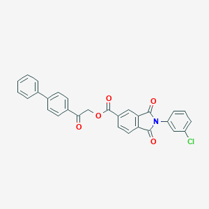 molecular formula C29H18ClNO5 B341390 2-[1,1'-Biphenyl]-4-yl-2-oxoethyl 2-(3-chlorophenyl)-1,3-dioxo-5-isoindolinecarboxylate 