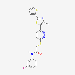 N-(3-fluorophenyl)-2-((6-(4-methyl-2-(thiophen-2-yl)thiazol-5-yl)pyridazin-3-yl)thio)acetamide