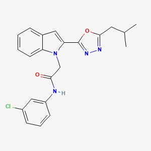 molecular formula C22H21ClN4O2 B3413929 N-(3-chlorophenyl)-2-(2-(5-isobutyl-1,3,4-oxadiazol-2-yl)-1H-indol-1-yl)acetamide CAS No. 946280-42-8