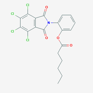 molecular formula C20H15Cl4NO4 B341393 2-(4,5,6,7-tetrachloro-1,3-dioxo-1,3-dihydro-2H-isoindol-2-yl)phenyl hexanoate 