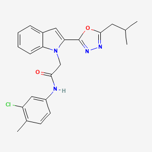 molecular formula C23H23ClN4O2 B3413933 N-(3-chloro-4-methylphenyl)-2-(2-(5-isobutyl-1,3,4-oxadiazol-2-yl)-1H-indol-1-yl)acetamide CAS No. 946280-46-2