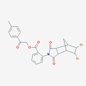 molecular formula C25H21Br2NO5 B341395 2-(4-methylphenyl)-2-oxoethyl 2-(5,6-dibromo-1,3-dioxooctahydro-2H-4,7-methanoisoindol-2-yl)benzoate 