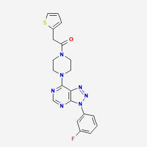 molecular formula C20H18FN7OS B3413955 3-(3-fluorophenyl)-7-[4-(2-thienylacetyl)piperazin-1-yl]-3H-[1,2,3]triazolo[4,5-d]pyrimidine CAS No. 946284-87-3