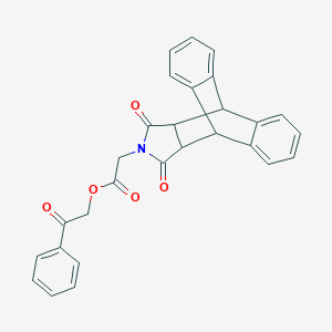 molecular formula C28H21NO5 B341396 2-Oxo-2-phenylethyl (16,18-dioxo-17-azapentacyclo[6.6.5.0~2,7~.0~9,14~.0~15,19~]nonadeca-2,4,6,9,11,13-hexaen-17-yl)acetate (non-preferred name) 