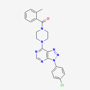 molecular formula C22H20ClN7O B3413961 (4-(3-(4-chlorophenyl)-3H-[1,2,3]triazolo[4,5-d]pyrimidin-7-yl)piperazin-1-yl)(o-tolyl)methanone CAS No. 946284-91-9