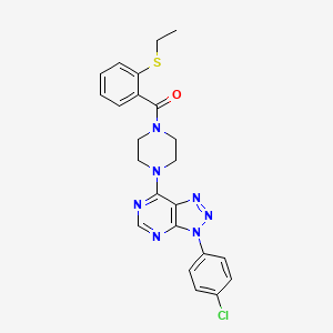 molecular formula C23H22ClN7OS B3413962 (4-(3-(4-chlorophenyl)-3H-[1,2,3]triazolo[4,5-d]pyrimidin-7-yl)piperazin-1-yl)(2-(ethylthio)phenyl)methanone CAS No. 946285-03-6