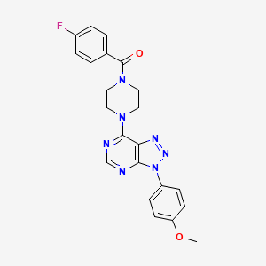 molecular formula C22H20FN7O2 B3413965 (4-fluorophenyl)(4-(3-(4-methoxyphenyl)-3H-[1,2,3]triazolo[4,5-d]pyrimidin-7-yl)piperazin-1-yl)methanone CAS No. 946285-23-0