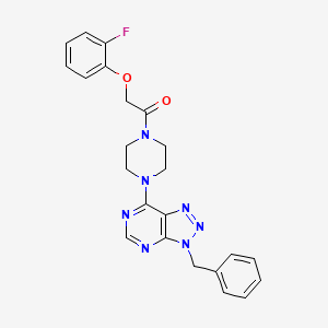 molecular formula C23H22FN7O2 B3413967 3-benzyl-7-{4-[(2-fluorophenoxy)acetyl]piperazin-1-yl}-3H-[1,2,3]triazolo[4,5-d]pyrimidine CAS No. 946285-57-0