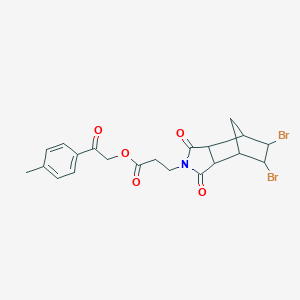 2-(4-methylphenyl)-2-oxoethyl 3-(5,6-dibromo-1,3-dioxooctahydro-2H-4,7-methanoisoindol-2-yl)propanoate