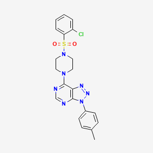 molecular formula C21H20ClN7O2S B3413974 1-(2-chlorobenzenesulfonyl)-4-[3-(4-methylphenyl)-3H-[1,2,3]triazolo[4,5-d]pyrimidin-7-yl]piperazine CAS No. 946285-97-8