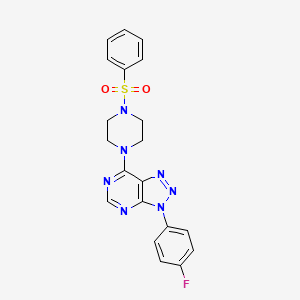 1-(benzenesulfonyl)-4-[3-(4-fluorophenyl)-3H-[1,2,3]triazolo[4,5-d]pyrimidin-7-yl]piperazine