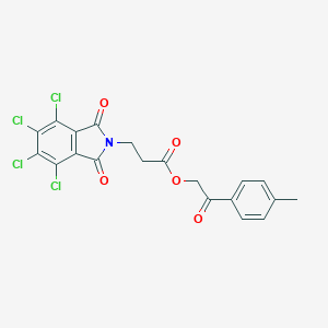 molecular formula C20H13Cl4NO5 B341398 2-(4-methylphenyl)-2-oxoethyl 3-(4,5,6,7-tetrachloro-1,3-dioxo-1,3-dihydro-2H-isoindol-2-yl)propanoate 