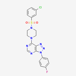 molecular formula C20H17ClFN7O2S B3413984 1-(3-chlorobenzenesulfonyl)-4-[3-(4-fluorophenyl)-3H-[1,2,3]triazolo[4,5-d]pyrimidin-7-yl]piperazine CAS No. 946286-17-5