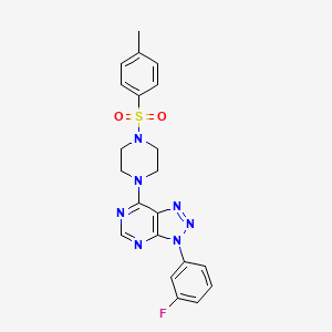 molecular formula C21H20FN7O2S B3413991 3-(3-fluorophenyl)-7-(4-tosylpiperazin-1-yl)-3H-[1,2,3]triazolo[4,5-d]pyrimidine CAS No. 946286-25-5