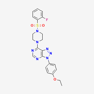 molecular formula C22H22FN7O3S B3414009 1-[3-(4-ethoxyphenyl)-3H-[1,2,3]triazolo[4,5-d]pyrimidin-7-yl]-4-(2-fluorobenzenesulfonyl)piperazine CAS No. 946286-62-0