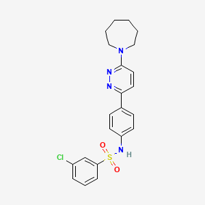 molecular formula C22H23ClN4O2S B3414023 N-[4-(6-azepan-1-ylpyridazin-3-yl)phenyl]-3-chlorobenzenesulfonamide CAS No. 946287-12-3