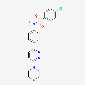 molecular formula C20H19ClN4O3S B3414046 4-chloro-N-(4-(6-morpholinopyridazin-3-yl)phenyl)benzenesulfonamide CAS No. 946287-48-5