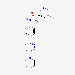 molecular formula C21H21ClN4O2S B3414069 3-chloro-N-[4-(6-piperidin-1-ylpyridazin-3-yl)phenyl]benzenesulfonamide CAS No. 946288-18-2