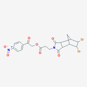 2-(4-nitrophenyl)-2-oxoethyl 3-(5,6-dibromo-1,3-dioxooctahydro-2H-4,7-methanoisoindol-2-yl)propanoate
