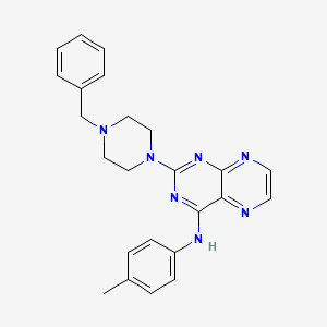 molecular formula C24H25N7 B3414071 2-(4-benzylpiperazin-1-yl)-N-(4-methylphenyl)pteridin-4-amine CAS No. 946289-39-0