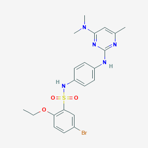 molecular formula C21H24BrN5O3S B3414072 5-bromo-N-(4-((4-(dimethylamino)-6-methylpyrimidin-2-yl)amino)phenyl)-2-ethoxybenzenesulfonamide CAS No. 946292-07-5