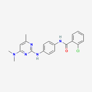 molecular formula C20H20ClN5O B3414079 2-chloro-N-(4-{[4-(dimethylamino)-6-methylpyrimidin-2-yl]amino}phenyl)benzamide CAS No. 946294-74-2