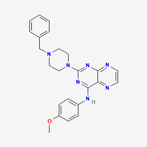 molecular formula C24H25N7O B3414098 2-(4-benzylpiperazin-1-yl)-N-(4-methoxyphenyl)pteridin-4-amine CAS No. 946297-18-3