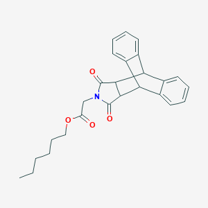 molecular formula C26H27NO4 B341410 Hexyl (16,18-dioxo-17-azapentacyclo[6.6.5.0~2,7~.0~9,14~.0~15,19~]nonadeca-2,4,6,9,11,13-hexaen-17-yl)acetate (non-preferred name) 