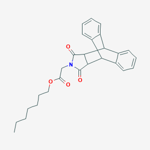 molecular formula C27H29NO4 B341411 Heptyl (16,18-dioxo-17-azapentacyclo[6.6.5.0~2,7~.0~9,14~.0~15,19~]nonadeca-2,4,6,9,11,13-hexaen-17-yl)acetate (non-preferred name) 