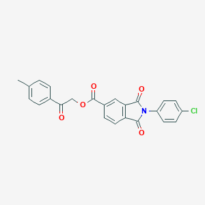 molecular formula C24H16ClNO5 B341412 2-(4-Methylphenyl)-2-oxoethyl 2-(4-chlorophenyl)-1,3-dioxo-5-isoindolinecarboxylate 