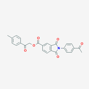 molecular formula C26H19NO6 B341414 2-(4-Methylphenyl)-2-oxoethyl 2-(4-acetylphenyl)-1,3-dioxo-5-isoindolinecarboxylate 
