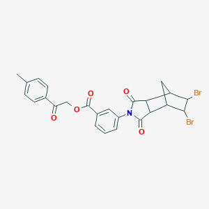 molecular formula C25H21Br2NO5 B341416 2-(4-methylphenyl)-2-oxoethyl 3-(5,6-dibromo-1,3-dioxooctahydro-2H-4,7-methanoisoindol-2-yl)benzoate 