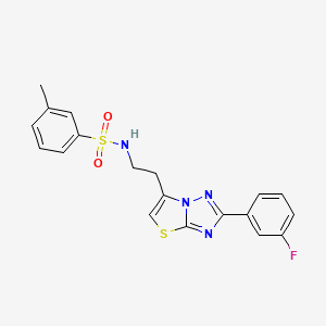 N-(2-(2-(3-fluorophenyl)thiazolo[3,2-b][1,2,4]triazol-6-yl)ethyl)-3-methylbenzenesulfonamide