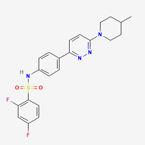 molecular formula C22H22F2N4O2S B3414182 2,4-difluoro-N-(4-(6-(4-methylpiperidin-1-yl)pyridazin-3-yl)phenyl)benzenesulfonamide CAS No. 946307-19-3