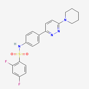 2,4-difluoro-N-[4-(6-piperidin-1-ylpyridazin-3-yl)phenyl]benzenesulfonamide
