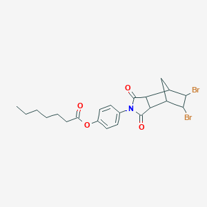 4-(5,6-dibromo-1,3-dioxooctahydro-2H-4,7-methanoisoindol-2-yl)phenyl heptanoate
