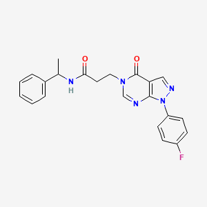 3-(1-(4-fluorophenyl)-4-oxo-1H-pyrazolo[3,4-d]pyrimidin-5(4H)-yl)-N-(1-phenylethyl)propanamide