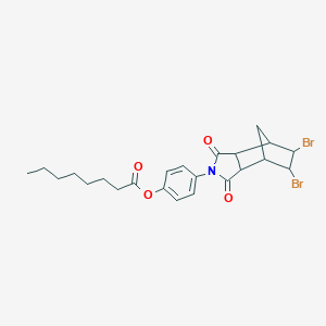 4-(5,6-dibromo-1,3-dioxooctahydro-2H-4,7-methanoisoindol-2-yl)phenyl octanoate