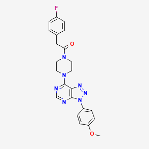 molecular formula C23H22FN7O2 B3414233 7-{4-[(4-fluorophenyl)acetyl]piperazin-1-yl}-3-(4-methoxyphenyl)-3H-[1,2,3]triazolo[4,5-d]pyrimidine CAS No. 946314-75-6