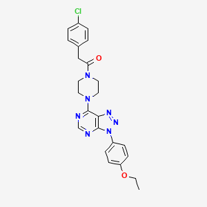 molecular formula C24H24ClN7O2 B3414239 7-{4-[(4-chlorophenyl)acetyl]piperazin-1-yl}-3-(4-ethoxyphenyl)-3H-[1,2,3]triazolo[4,5-d]pyrimidine CAS No. 946314-87-0